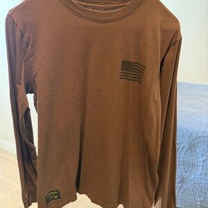 Kids Long Sleeve Tee - Brown Flag Graphic